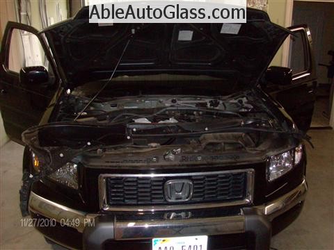 Honda Ridgeline Windshield Replace - Cowl and Wipers Removed 2