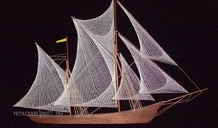 Deborah Black Hernandez made this String Art Boat back in the 1970's.  We now call it The Argonauts Ship.  
It is currently hanging on a wall in Austin, TX. The Argonauts Ship photo is Copyrighted.