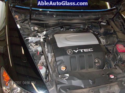 Acura RL 2005-2008 Windshield Replaced - engine compartment side covers removed