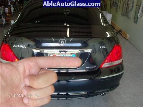 Acura RL 2005-2008 Windshield Replaced - Rear View