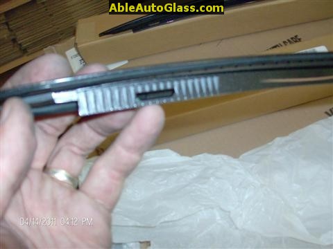 Acura TSX 2009 Windshield Replace - Close-up View of New Dealer A-pillar Molding