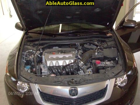 Acura TSX 2009 Windshield Replace - View Under Hood