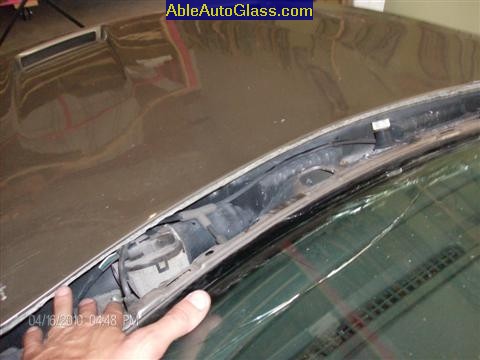 Ford Saleen Mustang Convertible 2002 Windshield Replacement - Cowl Removed