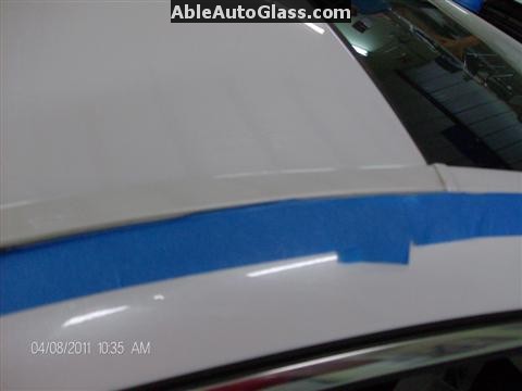 Hyundai Genesis 2011 Windshield - View of Blue Tape to Protect Paint