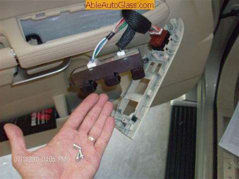 Infinit QX56 2008 Front Left Door Glass Laminated - 3  window switch cover screws