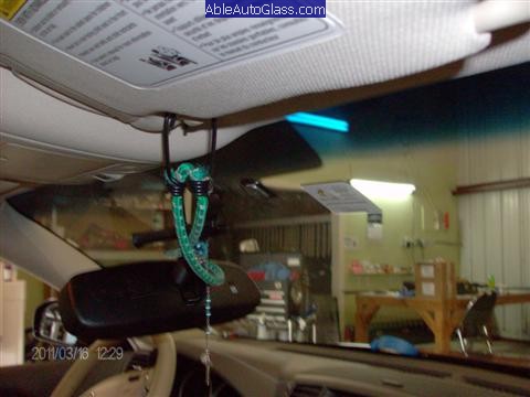 Infiniti M35 2007 Windshield Replacement - View of Rear View Mirror