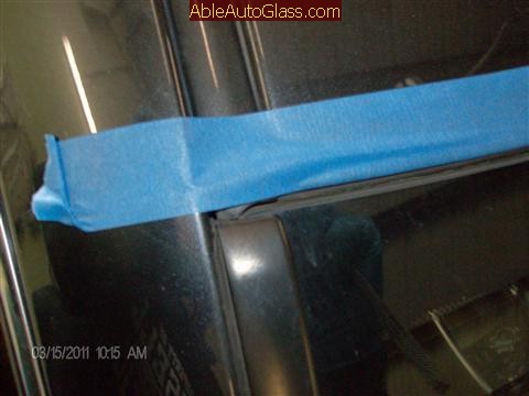 Lexus IS 250 2008 Windshield Replace - blue tape to protect paint