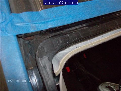 Toyota Matrix Windshield Replaced 2009-2011 - underside molding removed